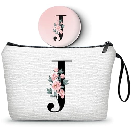 KONSOM Gift for Friend Woman,Gifts for Moms Birthday,Bridesmaid Gifts,Custom Makeup Bag with Mirror,Gifts for Woman Unique,Sister Gifts,Gifts for Young Women,Mothers day Gifts,Personalized Gifts,(J) - Image 1