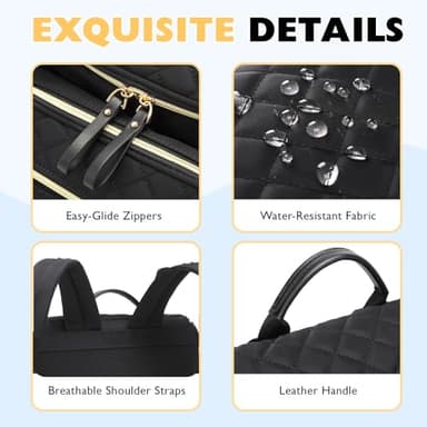 LORADI Large Capacity Diaper Bag Backpack with Stroller Buckle, Water-Resistant Travel Baby Bag with Insulated Pockets (Nylon, Black) - Image 6