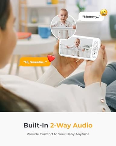 ARENTI Baby Monitor 2 Cameras, Smart Baby Camera with 5-Inch Wireless Display, Super Night Vision, Temperature Sensor, Sound Detection, Auto Motion Tracking, 2-Way Audio, VOX Mode(B2 Set) - Image 5