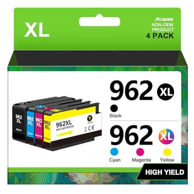 Acaves 962XL 962 XL Ink Cartridges for HP Printers Replacement for HP 962XL Ink Cartridges Combo Pack HP962 Work for HP Officejet Pro 9010 9015 9018 9020 Printers, Black and Color - Image 1