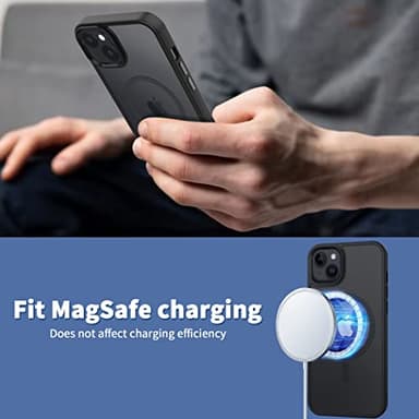 CACOE Magnetic Case for iPhone 13 & iPhone 14 6.1 inch-Compatible with MagSafe & Magnetic Car Phone Mount,Anti-Fingerprint TPU Thin Phone Cases Cover Protective Shockproof (Matte Black) - Image 8