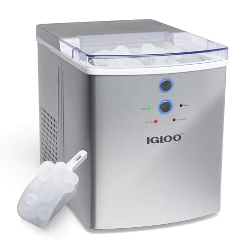 Igloo Electric Countertop Ice Maker Machine - Automatic and Portable - 33 Pounds in 24 Hours - Ice Cube Maker - Ice Scoop and Basket - Ideal for Iced Coffee and Cocktails - Silver - Image 1