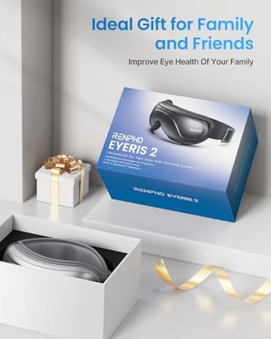RENPHO Eyeris 2 Eye Massager with Heat, Birthday Christmas Gifts for Grandkids Mom Dad Women Men Face Massager, Heated Eye Mask for Improve Sleep - Image 2