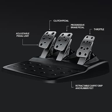 Logitech G29 Driving Force Racing Wheel and Floor Pedals, Real Force Feedback, Stainless Steel Paddle Shifters, Leather Steering Wheel Cover for PS5, PS4, PC, Mac - Black - Image 8