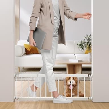 Dog Gate Indoor,18"-45" Extra Wide Metal Short Dog Gate to Step Over, 14" Tall Small Pet Gate with 3 Extension Kits, Pressure Mounted for Doorways & Stairs - Image 3