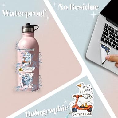 200 PCS Funny Holographic Stickers for Adults, Waterproof Vinyl Sarcastic Meme Decals for Laptop, Water Bottle, Phone, Kindle, Journal, Scrapbook, Bumper, Skateboard, Luggage, No Repeats - Image 3