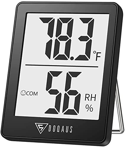 DOQAUS Digital Hygrometer Indoor Thermometer Humidity Meter Room Thermometer with 5s Fast Refresh Accurate Temperature Humidity Monitor for Home, Bedroom, Baby Room, Office, Greenhouse, Cellar (Black) - Image 1