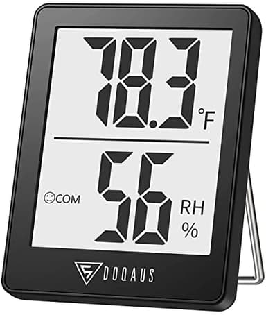 DOQAUS Digital Hygrometer Indoor Thermometer Humidity Meter Room Thermometer with 5s Fast Refresh Accurate Temperature Humidity Monitor for Home, Bedroom, Baby Room, Office, Greenhouse, Cellar (Black) - Image 1