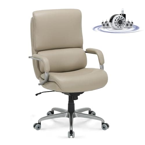 COLAMY Big & Tall Office Chair 400lbs Wide Seat- High Back PU Leather Executive Computer Desk Chair for Heavy People, Large Office Chair with Metal Base & Ergonomic Back Support- Black - Image 1