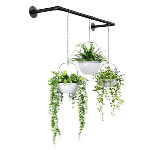 Bamworld Hanging Planters for Indoor Plants Plant Hanger Indoor Hanging Plant Rod 36.2in Window Plant Shelves Metal Rod Pot/Chain/Plant Not Included - Image 1