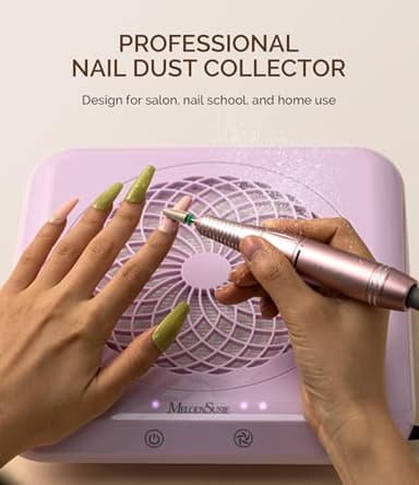 MelodySusie Nail Dust Collector,SproF Professional 4500 RPM Nail Vacuum Fan Vent Dust Collector with 3 Suction,Touch Control,Powerful Suction Nail Tech Tools Manicure Accessories for Nail Salon,Home - Image 2