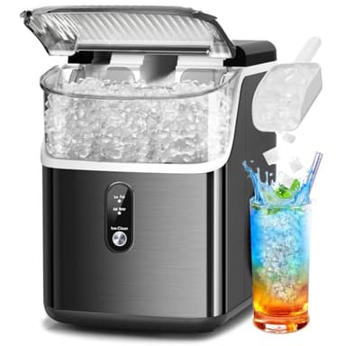 Electactic Countertop Nugget Ice Maker Pro - 34lbs/24H, Self-Cleaning Pellet Ice Machine with Soft Chewable Ice, One-Touch Operation for Home, Kitchen, Office,Party (Black) - Image 1