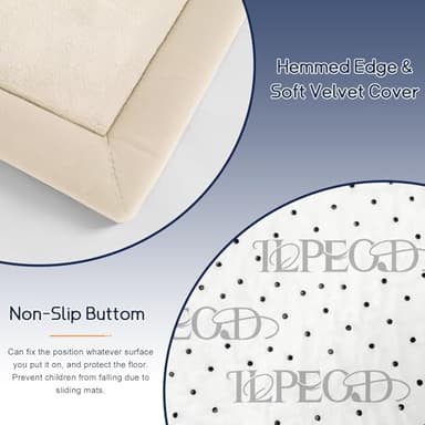 ILPEOD Baby Play Mat for Floor Tummy Time Mat Nursery Rug Muscle Mat Area Rug Playroom Rug Tatami Mat 6'7"x5'11" Memory Foam 1.3" Thick Crawling Mat For Babies,Toddlers, Infants, Kids,Floor Mat(Beige) - Image 7