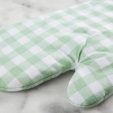 KitchenAid Gingham Oven Mitt 2-Pack Set, Pistachio, 7"x13" - Image 4