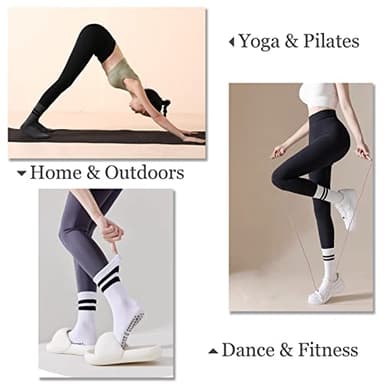 Flydo Yoga Socks Pilates for Women with Grips, Non-Slip Socks for Pilates, Barre, Ballet, Fitness，Dance, Workout - Image 3