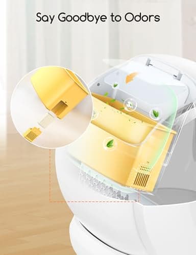 MeoWant Self Cleaning Cat Litter Box, Open-Top Automatic Cat Litter Box with Safety Protection, App Control, Odor-Free, 75L Large Space for Multiple Cats - Image 7