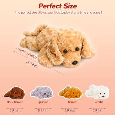 5 Pieces Dog Stuffed Animals for Girls,1 Mommy Dog with 4 Babies,Puppy Stuffed Animals Gifts for Girls 3 4 5 6 7 8 9 Years,Soft Plush Toys for Kids Christmas,Valentine's,Birthday,Children's Day - Image 3