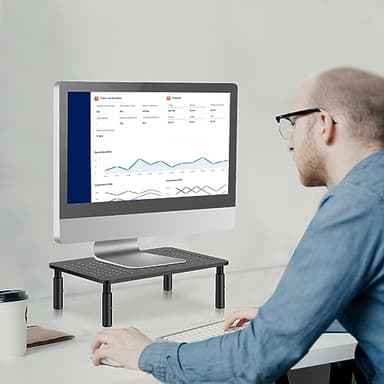 Bracwiser Monitor Stand Riser, Metal Computer Stand, 3 Height Adjustable Screen Riser with Mesh Platform for PS4, Laptop, Printer, Notebook and All Flat Screen, Holds Up to 20KG - Image 6