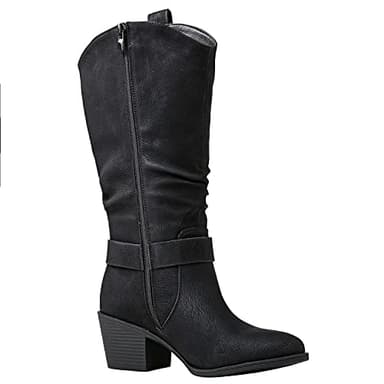 GLOBALWIN Women's Black Knee High Cowboy Boots Cowgirl Boots 8.5M - Image 3