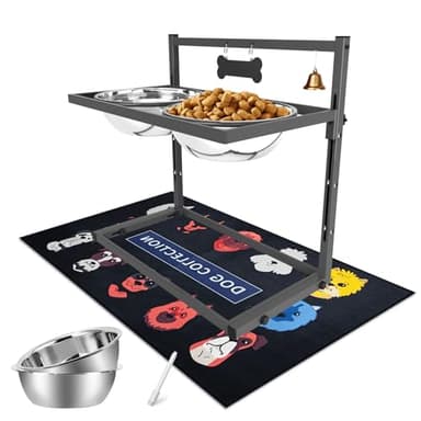 SHAINFUN Elevated Dog Bowls for Large Dogs and Extra Large Sized Dog Raised Dog Bowl Stand Adjustable Height with Two 3000ML(13-14cups) Stainless Steel Dog Food Bowls Metal Elevated Dog Bowl Stand - Image 7