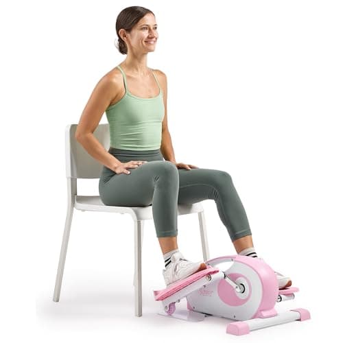 Sunny Health & Fitness Smart Pink Under-Desk Elliptical Trainer, Mini Pedal Exerciser for Home/Office Workout, Portable Machine for Seniors Training, Exclusive Bluetooth Link to SunnyFit App - P2420 - Image 1