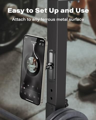 APPS2Car Magnetic Phone Holder for Gym, Alloy Base & Ball Joint, Attach to Metal Surfaces, Dual Magnetic Phone Mount for MagSafe iPhone 12-17 Series - Image 3
