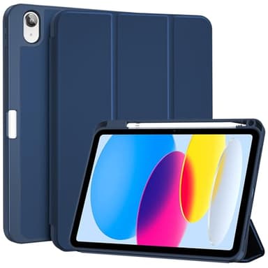 ProCase for iPad (A16) 11th Generation 11 Inch 2025/ iPad 10th Generation 10.9 Inch 2022 Case with Pencil Holder, Hybrid Cover with Soft TPU Back, Supports Touch ID, Auto Wake/Sleep -Darkblue - Image 1