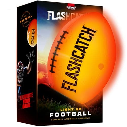 FlashCatch Light Up Football - Glow in The Dark Ball - NO 6 - Boys Gifts - Outdoor Sports, Birthday Gifts for Boys 8-15+ Year Old - Kids Teenage Youth Gift Ideas - Boy Toys Ages 8 9 10 11 12 13 14 15 - Image 1
