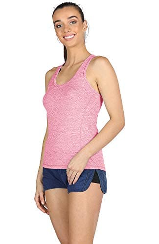 icyzone Workout Tank Tops for Women - Racerback Athletic Yoga Tops, Running Exercise Gym Shirts(Pack of 3)(L, Charcoal/Red Bud/Pink) - Image 5