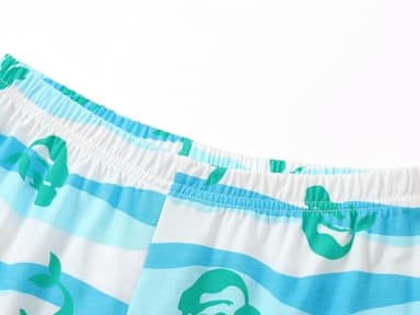 Beezizac Cotton Sleepover Pajama Set for Little & Big Girls Blue Mermaid Long Sleeve Set 2-Piece PJ Size 8 - Image 5