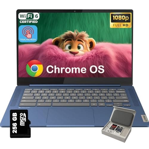 Lenovo IdeaPad Slim 3 Chromebook - 14'' Touchscreen Full HD Display • 8-Core MediaTek Kompanio 520 CPU • 4GB RAM • 64GB eMMC & 256GB Micro SD Card • Wi-Fi 6 • for Business Student • Chrome OS • Blue - Image 1
