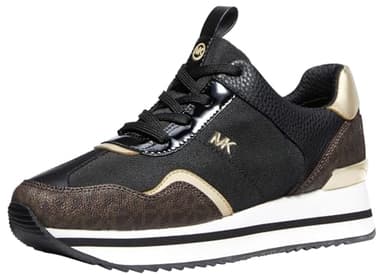 Michael Kors Women's Raina Trainer, Black/Brown, 11 - Image 1