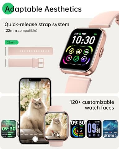 Smart Watches for Women, Alexa Built-in,1.83" Display Smartwatch Compatible iPhone/SamsungAndroid (Answer/Make Call), 3ATM Waterproof Fitness Tracker with Heart Rate/SpO2/Sleep Monitor,120+ Sport - Image 6