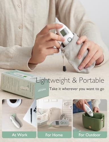 Momcozy Non-Contact Forehead and Ear Thermometer, Digital Infrared Thermometer for Adults and Children, with Child Mode, Fever Alarm Function, Mute and Memory Functions, Fast and Accurate Measurement - Image 9