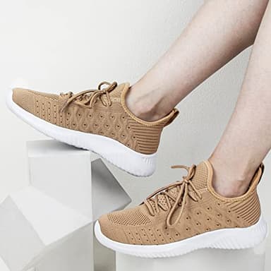 Feethit Womens Slip On Walking Shoes Non Slip Running Shoes Breathable Workout Shoes Lightweight Gym Sneakers Sandy Size 9 - Image 6