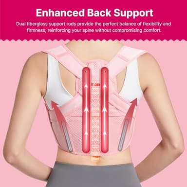 Fit Geno Posture Corrector for Women: Adjustable Lightweight Upper Back Brace for Neck Shoulder & Upper Back Pain Relief - Improve Posture Correct Hunchback Slouching Kyphosis Invisible Under Clothes (XS/S Under Bust 26"-37") - Image 3