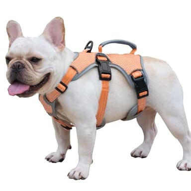 Huntboo Escape Proof Dog Harness, Escape Artist Harness, Reflective Dog Harness with Handle, Durable,Adjustable Vest for Small Medium Large Dogs Walking, Training, and Running Gear(Orange,M) - Image 1