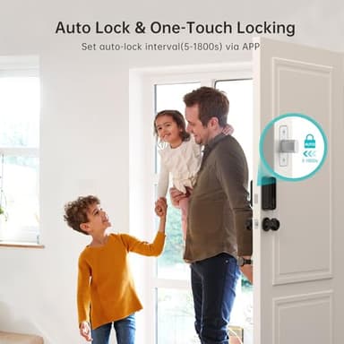 WiFi Smart Door Lock Set: Hornbill Keyless Entry Door Lock Deadbolt with Handle Set Fingerprint Front Door Lock with 2 Knobs Alexa Bluetooth Remote Code Auto Lock for Home Hotel Security Black - Image 6