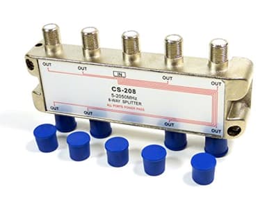 Philmore 2GHZ High "Q" 8-Way Low Loss Coaxial Satellite TV Signal Splitter With Weather Caps, Commercial Grade; CS208 - Image 2