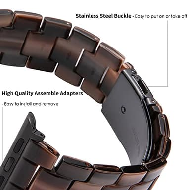 HOPO Compatible With Apple Watch Band 38mm 40mm 42mm 44mm Thin Light Resin Strap Bracelet With Stainless Steel Buckle Replacement For iWatch Series Ultra 9 8 7 6 5 4 3 2 1 - Image 4