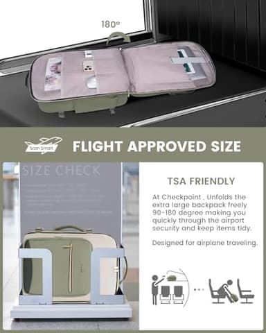 LOVEVOOK 40L Travel Backpack for Women & Men, Airline Approved Carry On Luggage with 3 Packing Cubes, TSA Overnight Bags, Waterproof Personal Item Bag, Weekender Essentials Backpacks fits 17" Laptop - Image 3