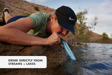 LifeStraw Personal Water Filter for Hiking, Camping, Travel, and Emergency Preparedness, 2 Pack, Blue - Image 5