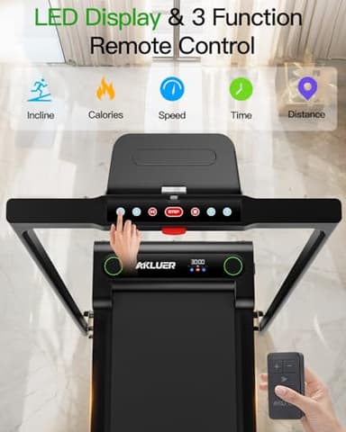 Walking Pad with Incline, Akluer Incline Treadmills for Home, 2.5 HP Under Desk Treadmill Small with Remote Control, Walking Pad Small Treadmill with LED Display - Image 3