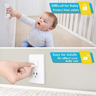 Outlet Covers Babepai 38-Pack White Child Proof Electrical Protector Safety Improved Baby Safety Plug Covers - Image 3