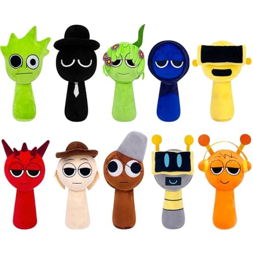 Sprunki Plush Toys, Horror Games Plushies Toy for Fans, Soft Stuffed Animal Pillow Figure Doll Christmas Birthday Gifts for Adult Kids (10 Pcs) - Image 1