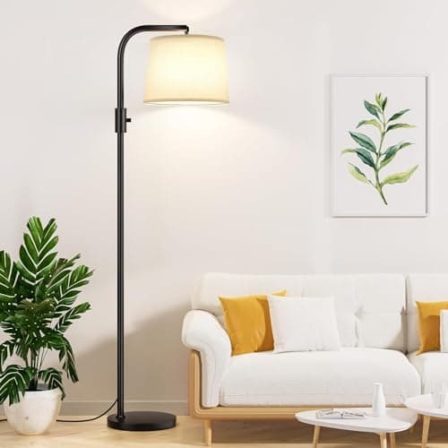 Ambimall 𝐅𝐮𝐥𝐥𝐲 𝐃𝐢𝐦𝐦𝐚𝐛𝐥𝐞 Floor Lamp - Floor Lamps 9W 𝐋𝐄𝐃 Light Bulb Included, Standing Lamps for Living Room with Adjust Head, Modern Standing Tall Light Rotary Switch for Office - Image 1