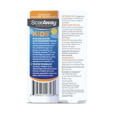 ScarAway Kids Silicone Scar Gel, 100% Medical-Grade, Helps Improve Size, Color & Texture of Hypertrophic & Keloid Scars on Face & Body from Injury, Burns & Surgery, Water Resistant, Clear, 6g - Image 6