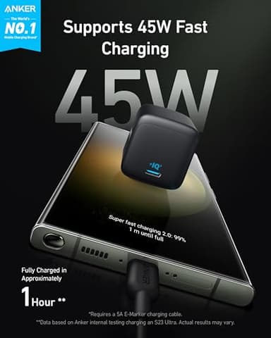 Anker 45W USB C Charger Block, Foldable PPS Fast Charger for iPhone 17/16 and More Series, Supports Super Fast Charging 2.0 for Galaxy S24 Ultra - Image 2