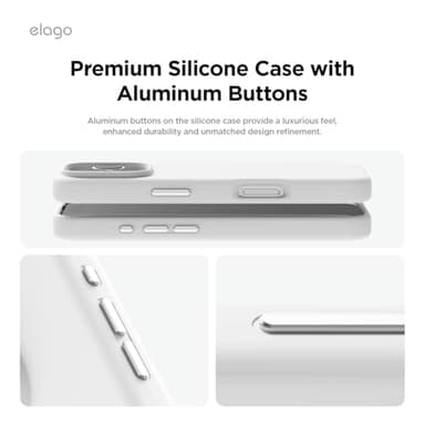 elago Magnetic Silicone Case Compatible with iPhone 16 Pro Max Case 6.9 Inch Compatible with All MagSafe Accessories - Built-in Magnets, Soft Grip Silicone, Shockproof [White] - Image 3