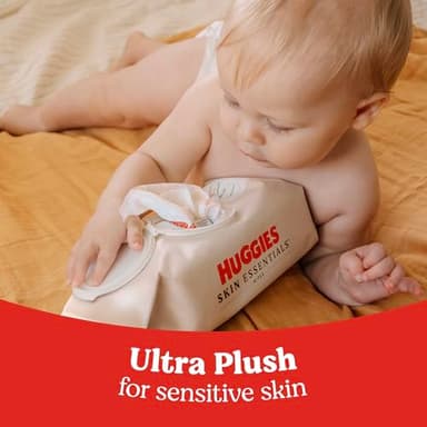 Huggies Skin Essentials Baby Wipes, Hypoallergenic, 99% Water, 10 Flip Top Packs (560 Wipes Total) - Image 3